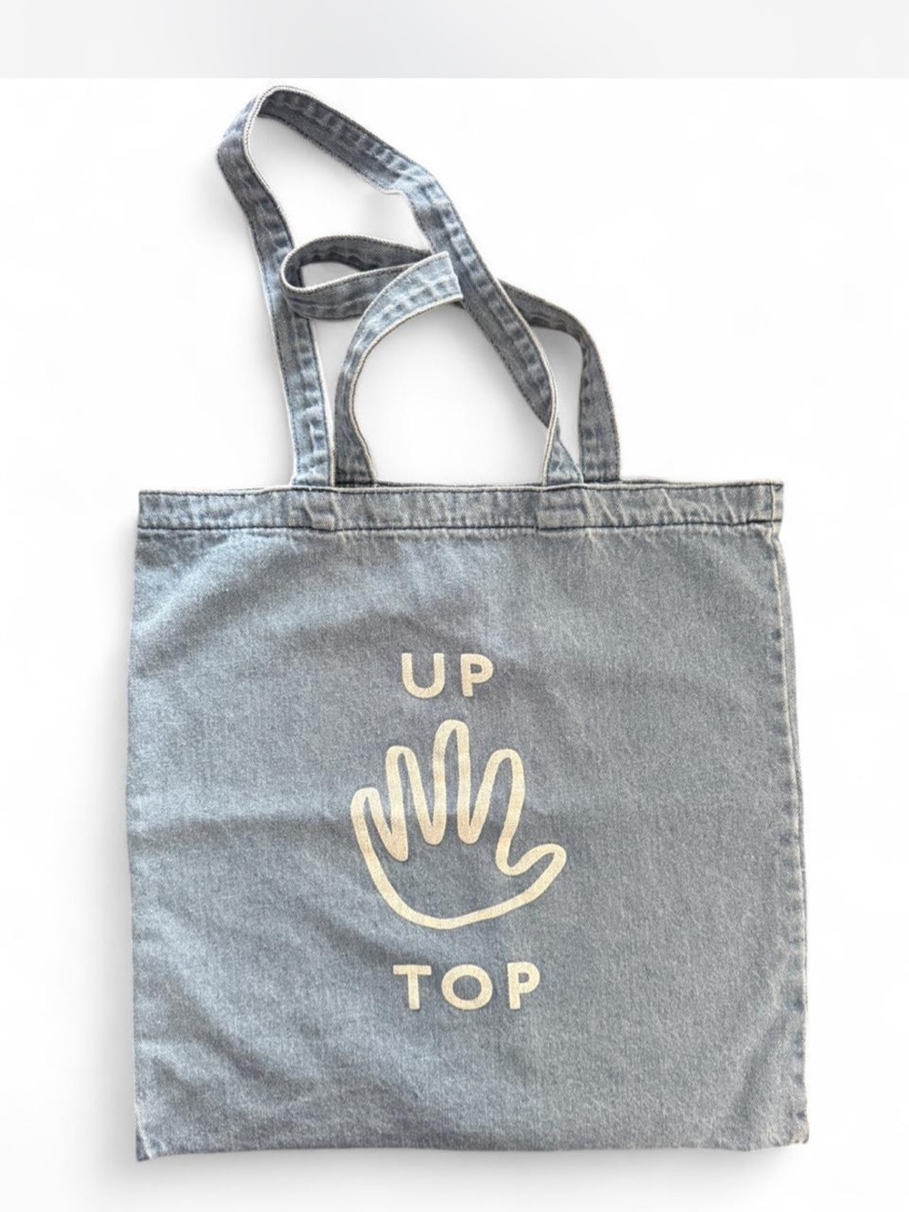 MADEWELL insider “UP TOP” denim tote. Clean, good condition. Nice size, 15”x15”